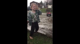 Pennsylvania boy jumps into a puddle, ends up with face full of mud