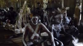 Bisj Pole Ceremony, Parley in Longhouse, Omandecep, Asmat Region, Papua, Indonesia