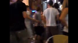Boy fights with Security guy of Capone Bar - Ibiza - San Antonio Westend