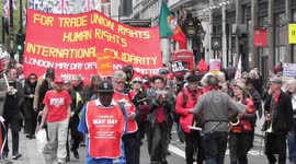 1- May day march down the Strand London by jim connor