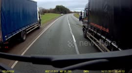 Driver pulls out of lay-by in front of truck causing pile-up