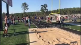 My son at his track meet, slo motion Triple Jump