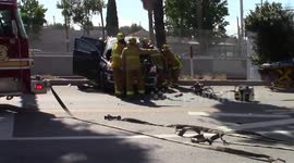 TRAPPED INSIDE MANGLE CRASHED VEHICLE