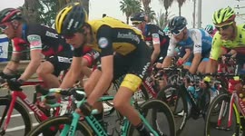 2018 Giro d'Italia stage 2 in Tel Aviv , Spider-man point of view.