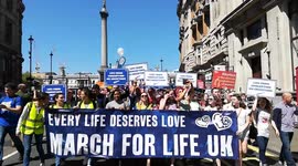 Rally against abortions held in central London