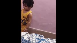 One Year old kid performing funny Dance
