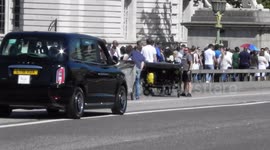 Rickshaw drivers Parked on double red lines on Westminster bridge london by jim connor