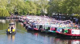 Canalway Cavalcade 2018 at Little Venice celebrates Bank Holiday in London