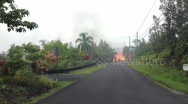 Leilani Estates New lava breakout at 6 AM, May 5, 2018