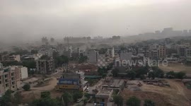 Dust storm build up in Delhi, India