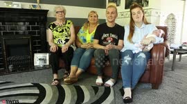 Newborn baby won't have to worry about having female role models to turn to while growing up as she becomes fifth generation of girls