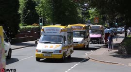 Cortege of ice cream vans follow coffin for fitting send off to popular seller