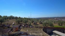 Aerial view Montoro, Cordoba, recorded xiaomi mi drone 4k