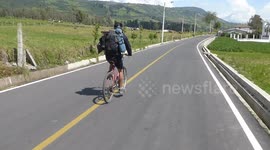 man falling off the bike