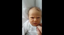 Cutest Baby does NOT want to be woken by his dad - so cute and so funny!!