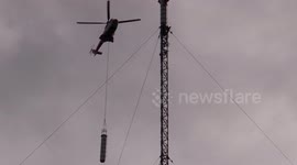 Last Section Of Emley Moor's 2nd Mast Air Lifted Into Place