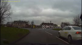 Car crashes into lamppost after slipping on diesel at 40mph