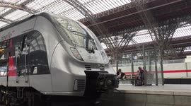 Train at main station Leipzig Germany