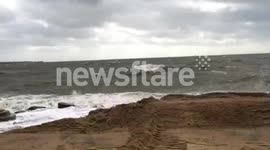 Hurricane Sandy at the West Haven Beach 
