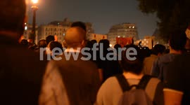 March of Egyptian youth enters Tahrir Square chanting 