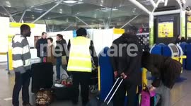 Security Helping RyanAir passengers