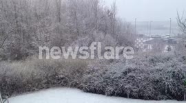 Snow arrives at Cobalt Buiness Park, Newcastle Upon Tyne
