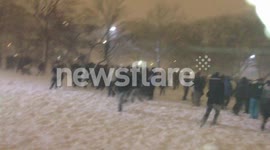 Boston University Snowbrawl 2013 at The Esplanade