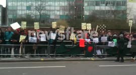 Bangladeshi Protestors outside the BBC, White City