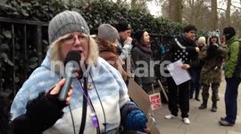 Dolphin Protester Outside Embassy