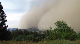 Dust cloud in the Sanpoil Valley Aug 12th 7 pm