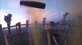 See inside a huge exploding firework wheel