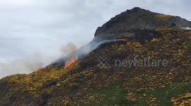 Wildfire at Edinburgh's Arthur's Seat