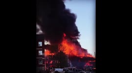 Downtown chaos in Brandon Manitoba from Fire