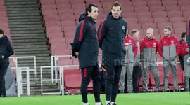 Unai Emery on the training ground at Emirates Stadium