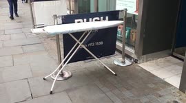 Ironing board left on the Strand in central London