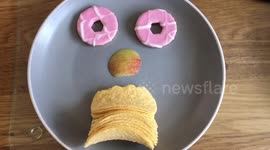 Face made from food