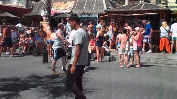 Tiki  beach bar in  benidorm  sunny days outisde the bar fun time