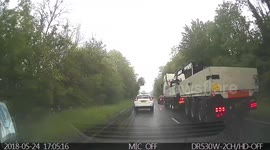 Stopping on a dual carriageway in front  of a truck to skip in to lane instead of queuing like the rest of us