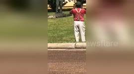 9-foot alligator causes havoc as it wanders onto college campus in Mississippi
