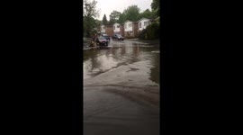 Flash flooding as HUGE thunderstorm hits Harborne in Birmingham