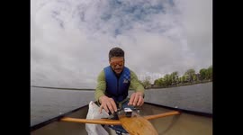 YouTuber nearly loses drone flying it from his canoe
