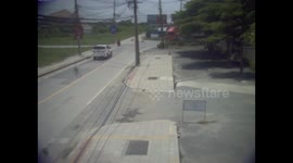 Driver has miracle escape after 25 tonne truck crushed his car