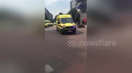 Ambulances leave scene following Liège shooting