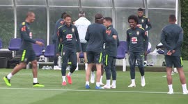 Manchester United target Fred and Barcelona star Coutinho get ear flicks in Brazil training