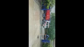 River Road turns into a River during heavy rain in London