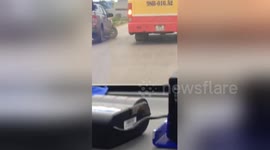 'Hit-and-run' driver flees car he hit with just three wheels