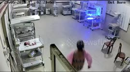 Terrifying moment hospital ICU with 23 newborns catches fire