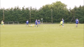 Newsflare Edit - Goalkeeper misjudges tame shot resulting in epic fail