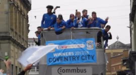3- Coventry City FC entering the city with the Playoff cup from Wembley waiting crowds are up the hill ready to cheer there team home  by jim Connor
