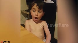 Adorable video shows the moment a young boy realises animals go into meat - and turns vegetarian
